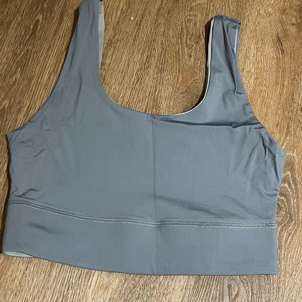 Fabletics Steel Blue Scoop Sports Bra